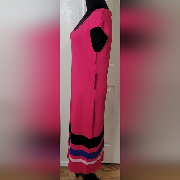 New York and Company Woman's Cap Sweater Dress Pink, Black, Blue Size Large - Picture 4 of 13